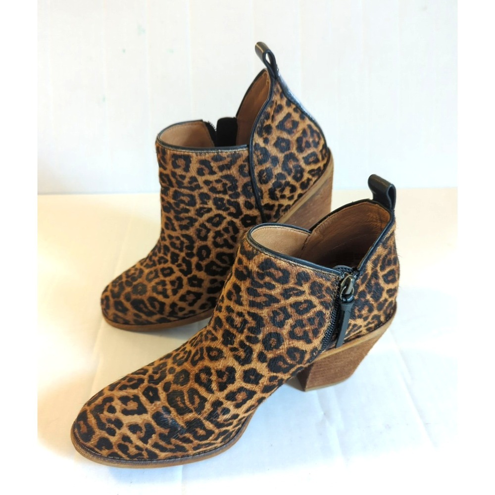 SOFFT Tamela Women Botties 9 Coffee Leopard Calf Hair Wild Thing Hipster Cool